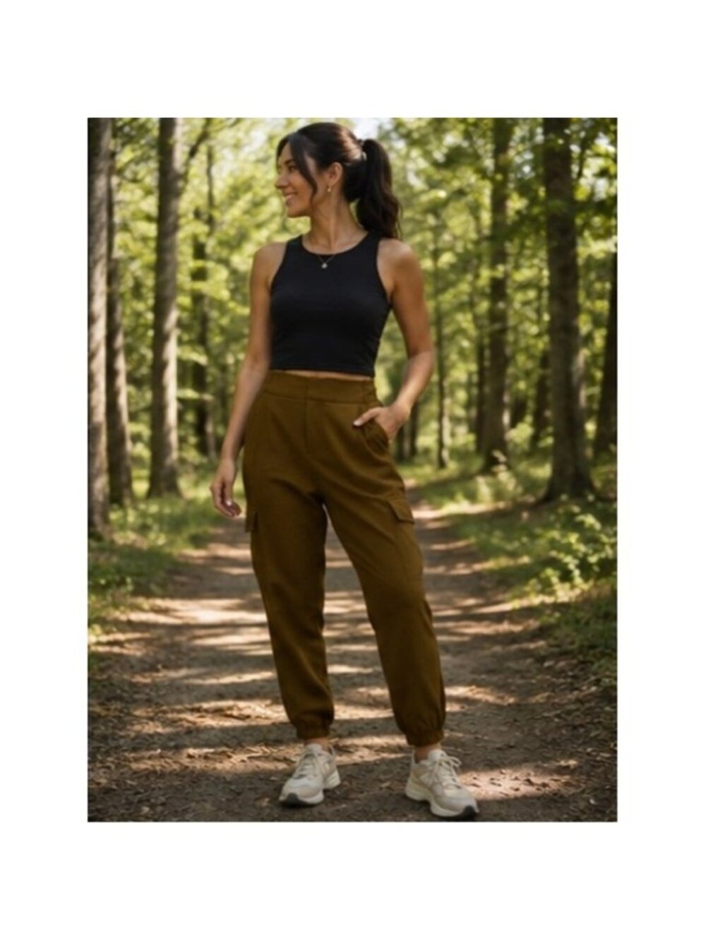 CALIA Effortless High Rise Jogger Dark Khaki Olive Size L NEW